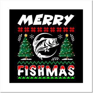 Merry Fishmas T-Shirt Design Posters and Art